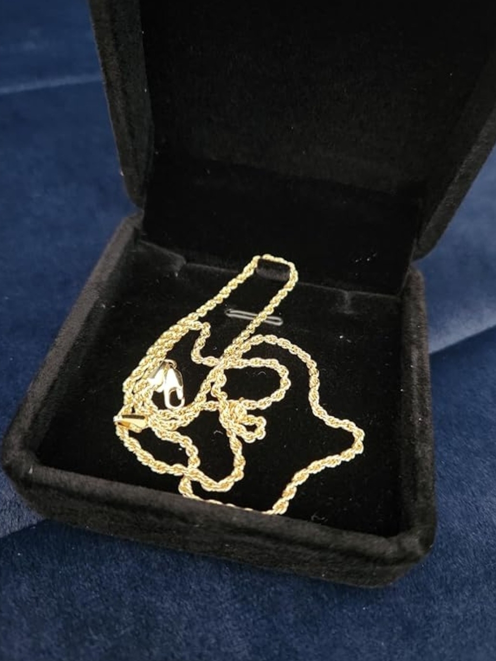 Solid Yellow Gold Rope Chain Necklace for Women& Men